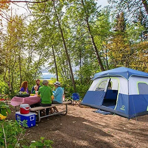 4/6/8/10 Person Instant Pop Up Camping Tent with Top Rainfly O547