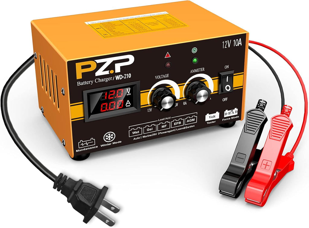12 Volt 10A Smart Battery Charger with Adjustable Current and Voltage M761653