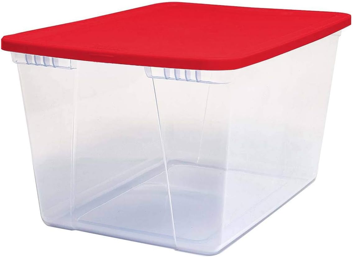 Clear Storage Bin with Lid, 56 Quart, White, 2 Count O428