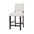 Beige Solid Wood Counter Stool O356814