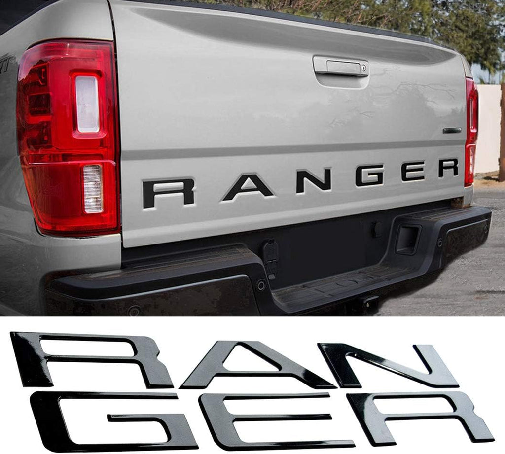 Black with Red Outline Double Layer Tailgate Insert Letters Pack of 2 Y5156