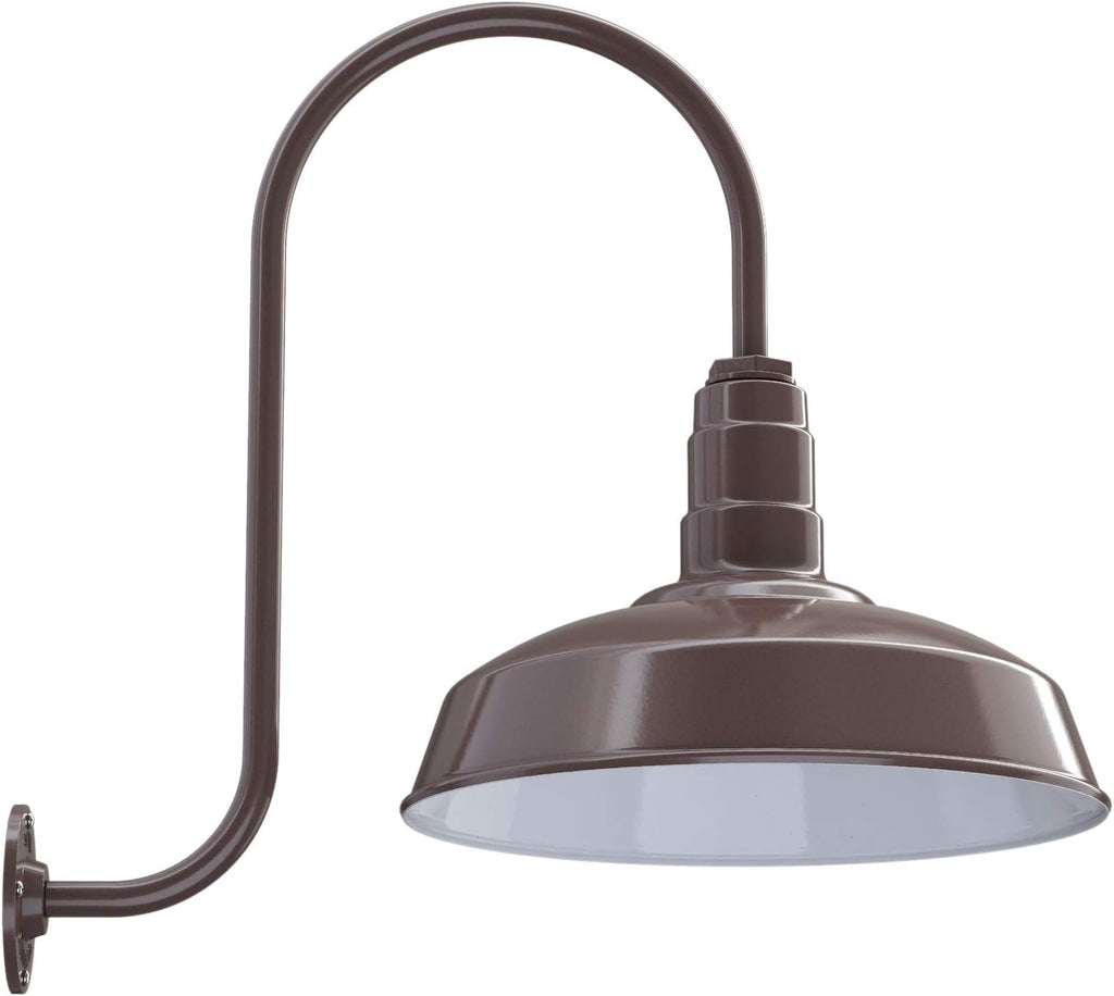 Black Outdoor Barn Light with 16 Dome and 16 Gooseneck T527403