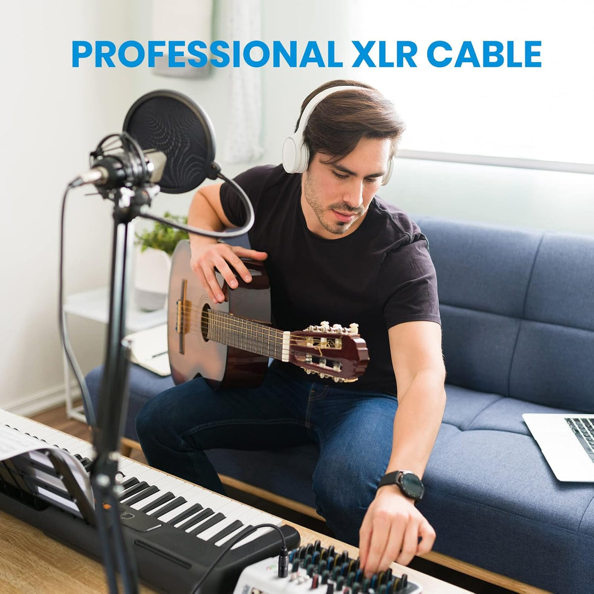 25ft XLR Microphone Male to Female Mic Cables Black 3-Pack V956888