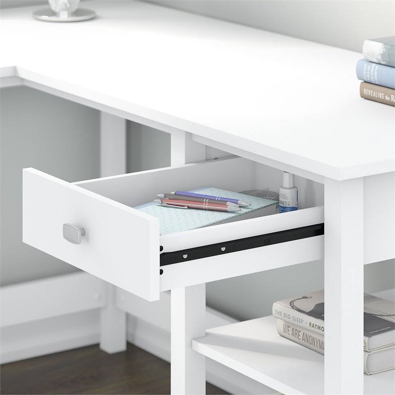 L Shaped Desk with Organizer and Bookcase S560