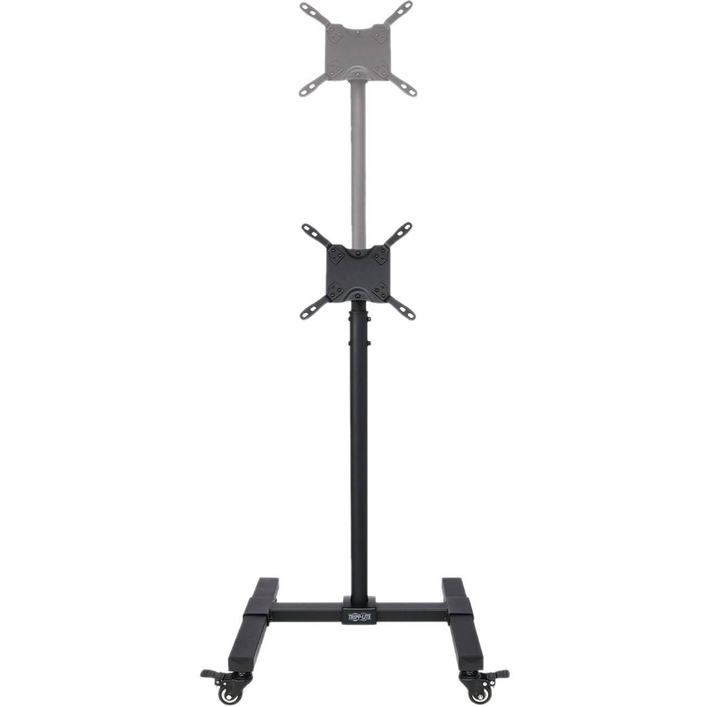 Mobile Cart TV Stand Height-Adjustable Locking Casters Black L923