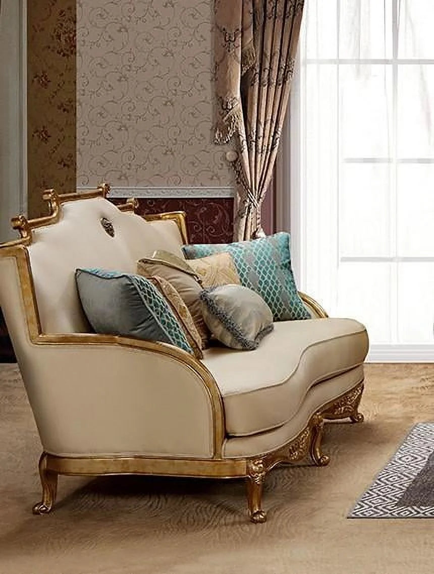 Gold & Light Beige Sofa Set 4Pcs B312915