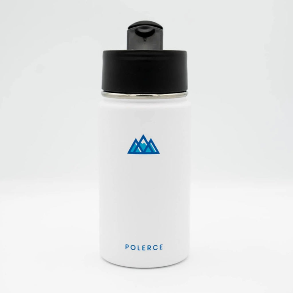White 12 Oz Stainless Steel Vacuum Insulated Bottle with 3 Lids O471630