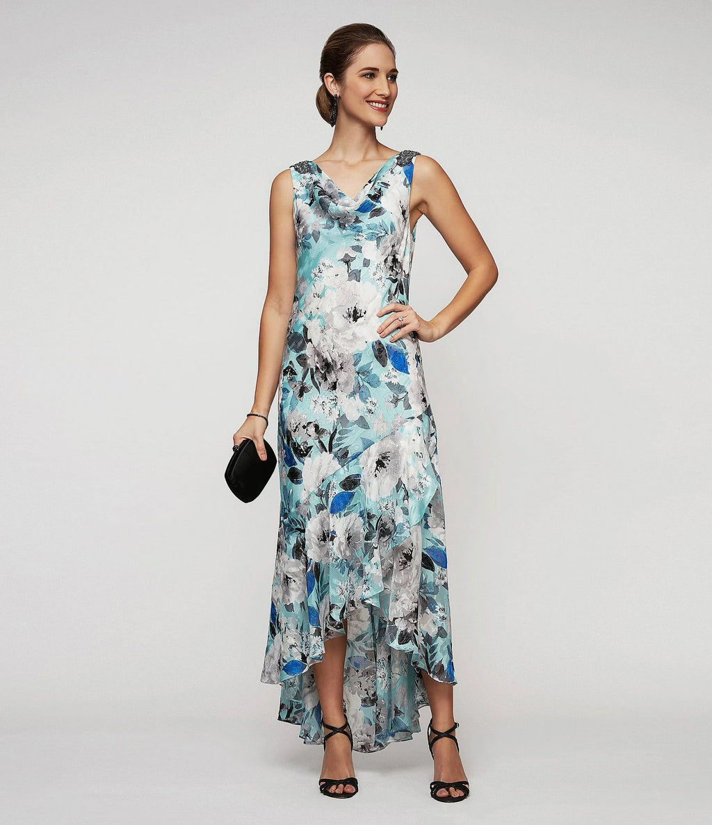 Floral Chiffon Gown T78169