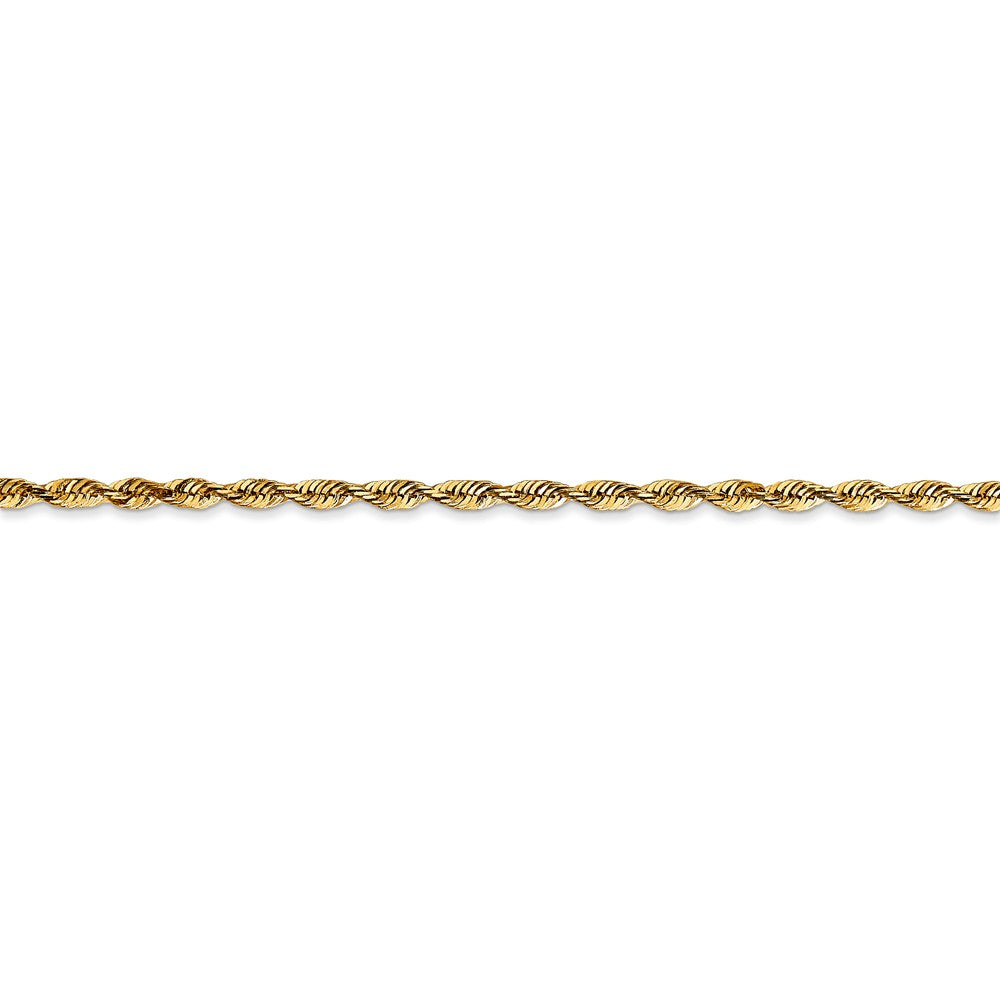 14kt Yellow Gold 2.25mm Diamond Cut Rope Chain 24 inch Lobster Clasp W56697