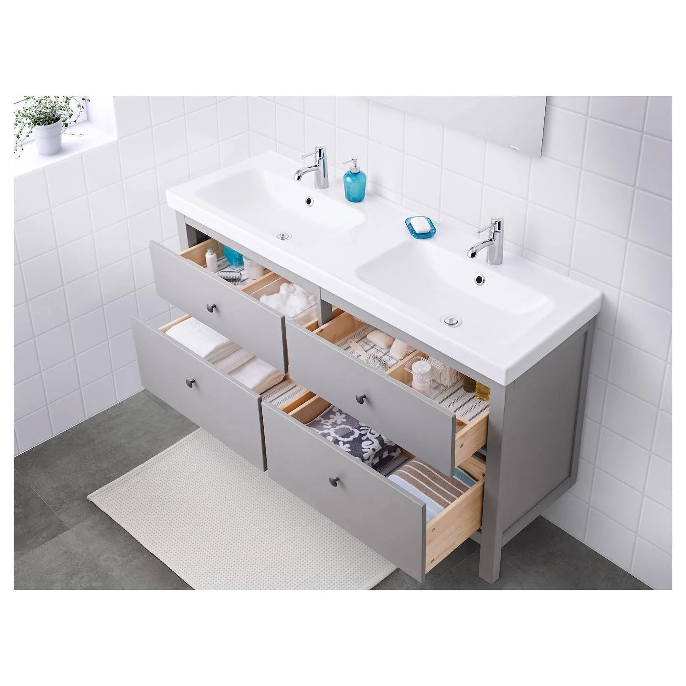 Gray Sink Cabinet with 4 Drawers A983
