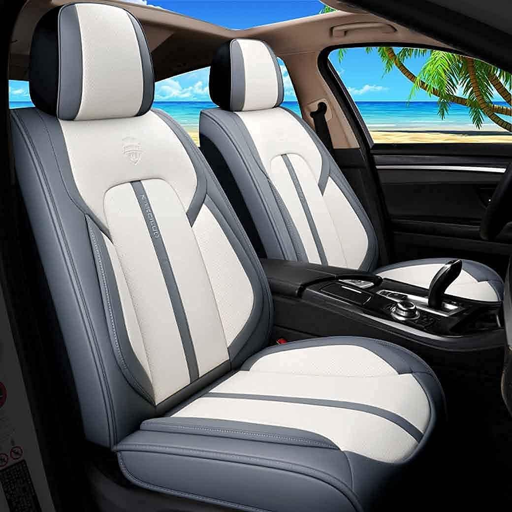 Red & Black Leather Car Seat Covers 5 Seats Full Set F941961