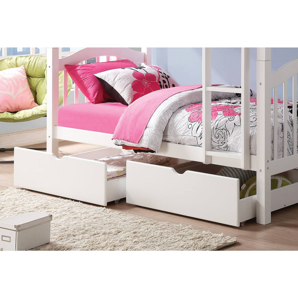 White Twin/Twin Bunk Bed F12419
