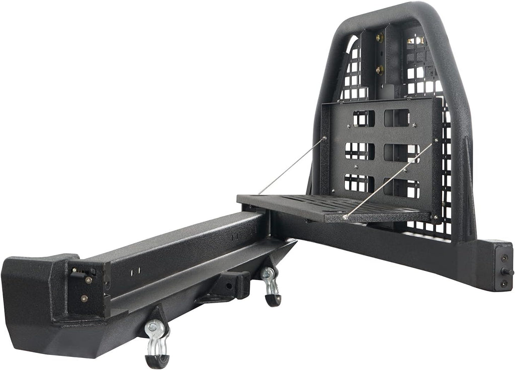 Rear Bumper with Swing Out Tire Carrier and Foldable Table Textured Black Steel E41675