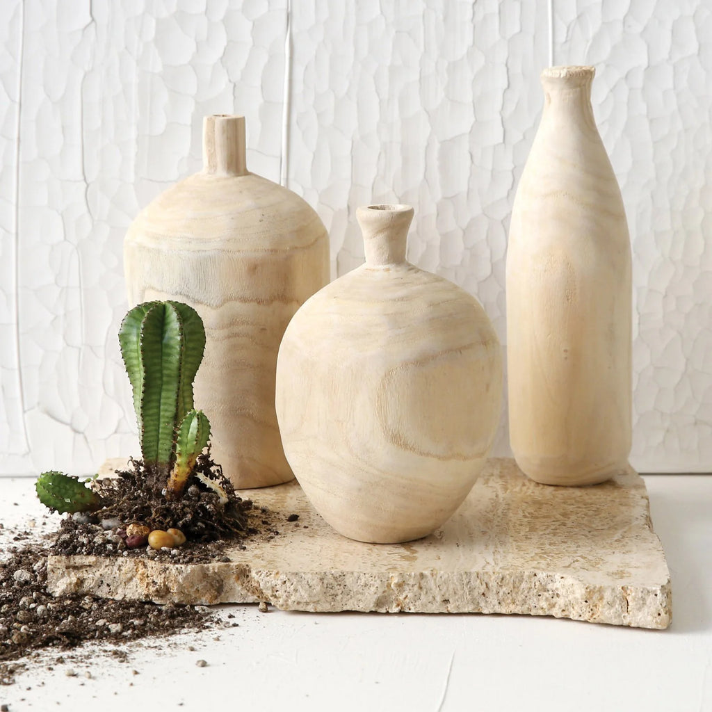 Paulownia Wood Vases (Set of 3) M183