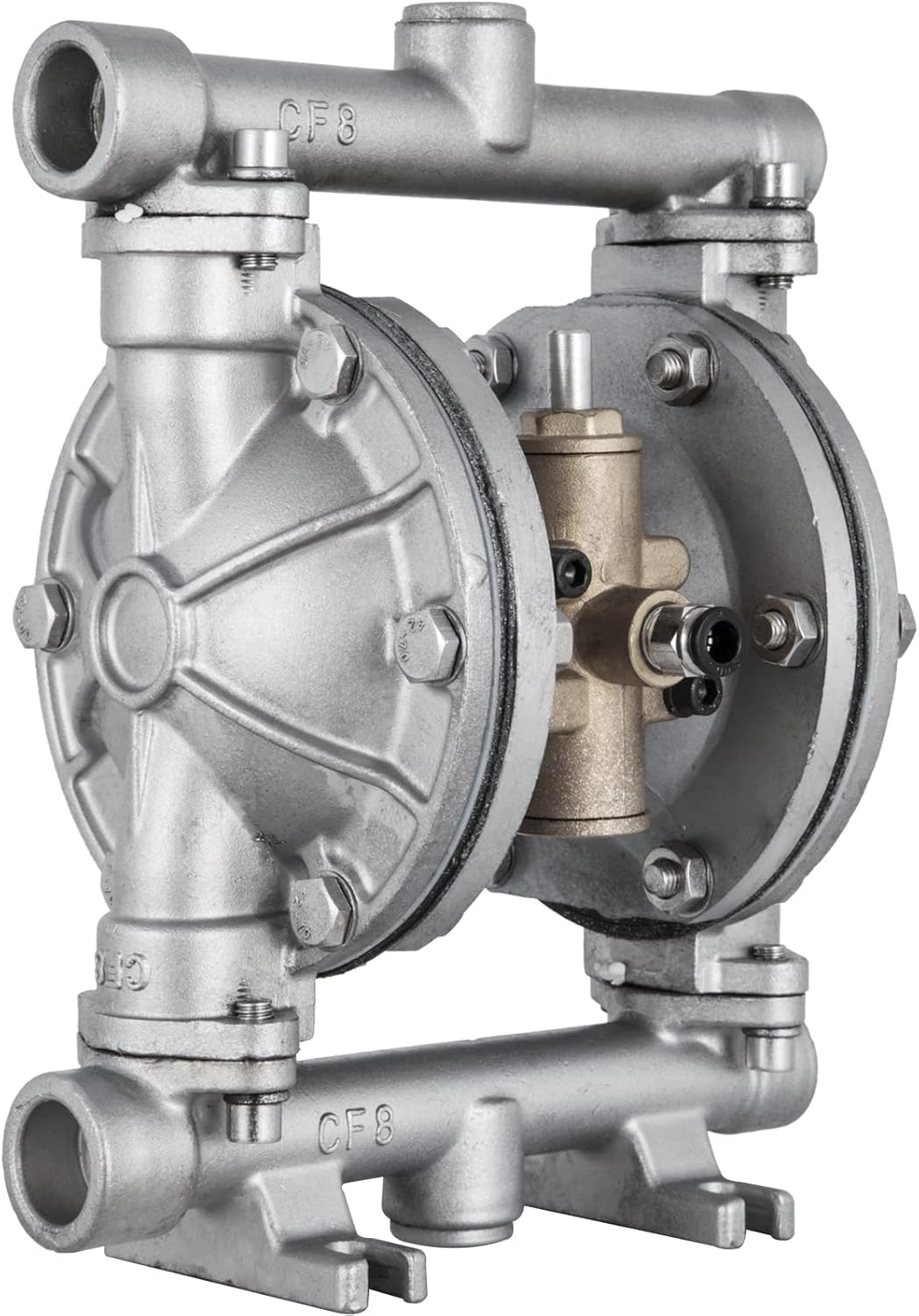Air-Operated Double Diaphragm Pump 1/2 inch 304 Stainless Steel 12 GPM Max 115PSI Nitrile Diaphragm Q6370