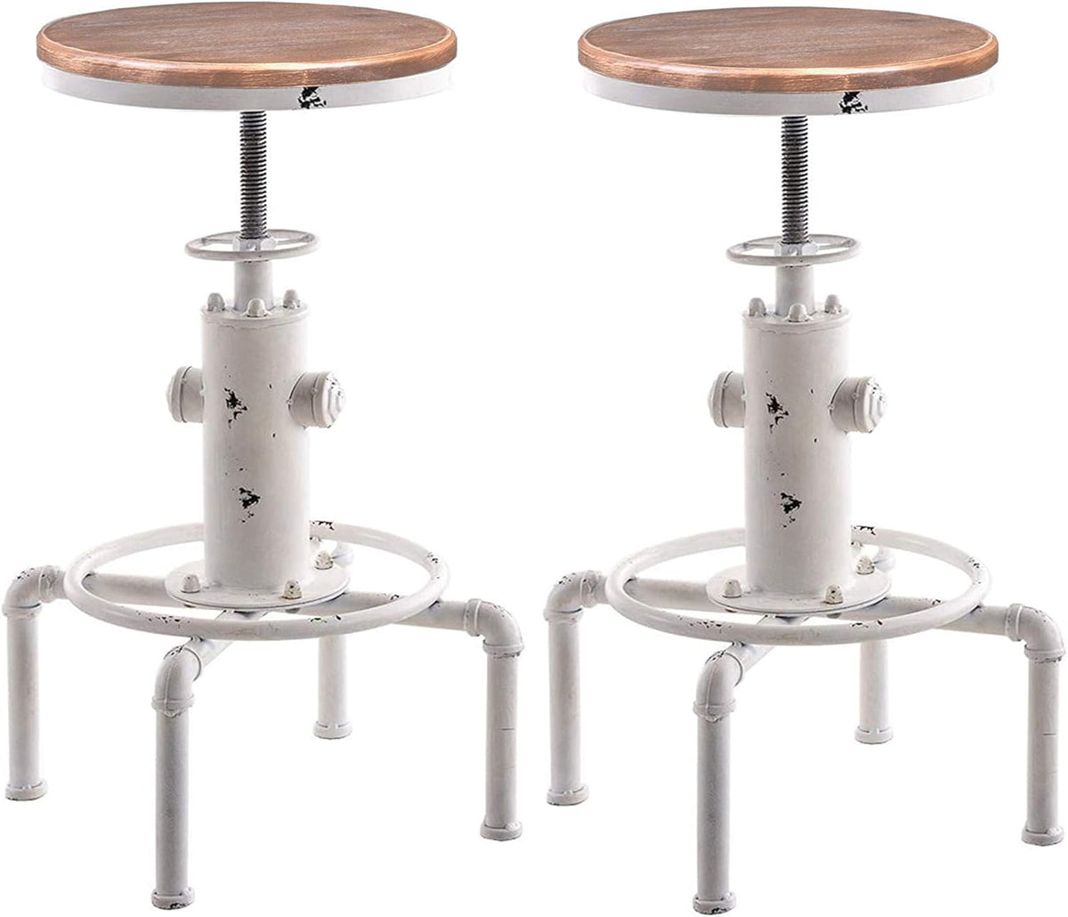 Red Bronze Solid Wood Industrial Bar Stool Set of 2 E16718