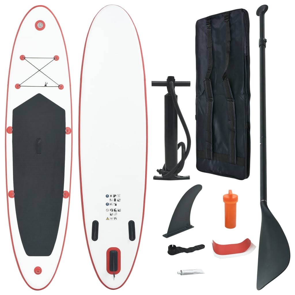 Red and White Inflatable Stand Up Paddleboard Set Y657255