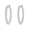 14K White Gold Diamond Hoops Earrings B22868