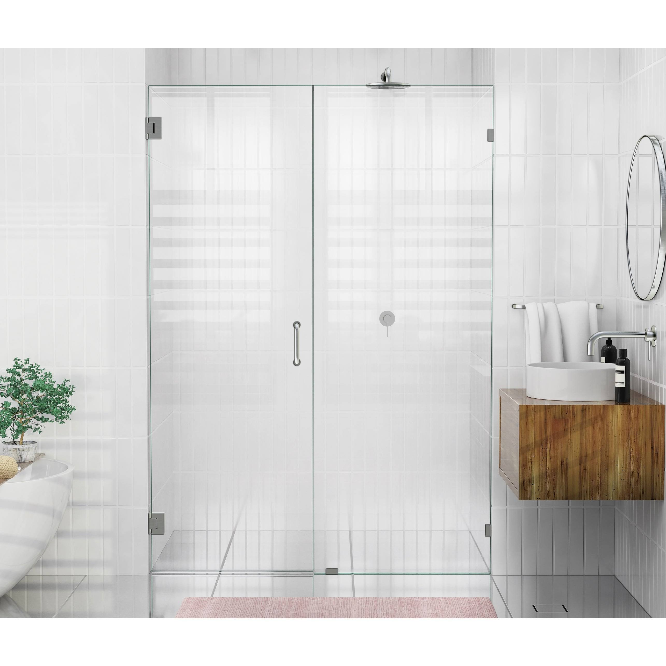 Frameless Shower Door Wall Hinge Brushed Nickel R271020