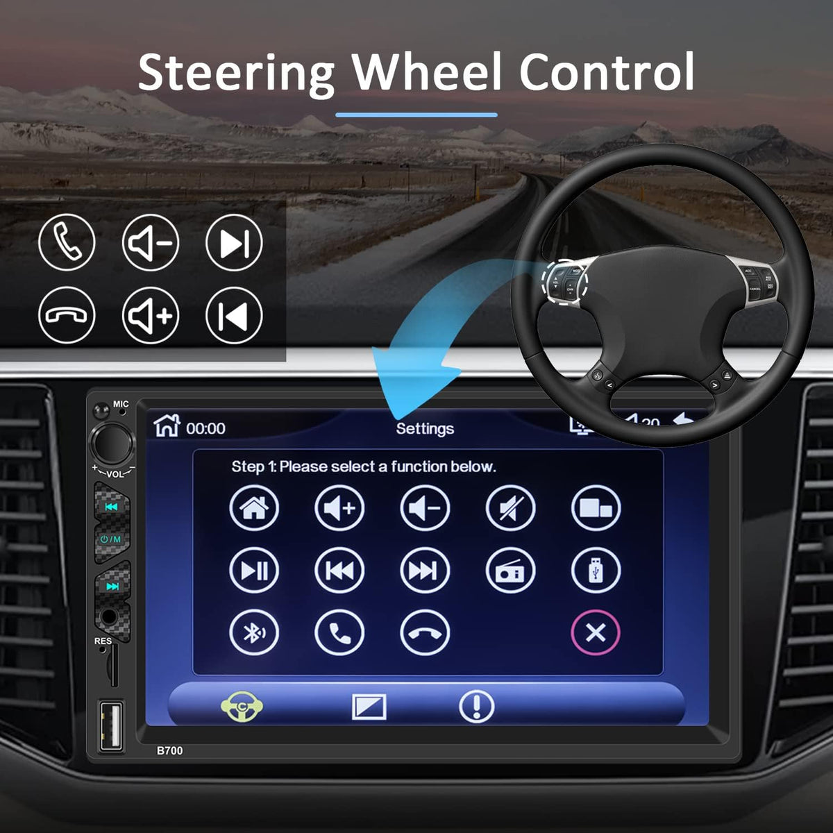 7 Inch Touch Screen Car Stereo with Carplay and Android Auto O879372