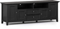 72 inch Solid Wood TV Media Stand with Storage Shelves and Cabinets U8648
