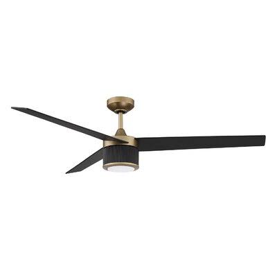 Oilcan Brass/Black 3-Blade LED Ceiling Fan with Remote Control R1427