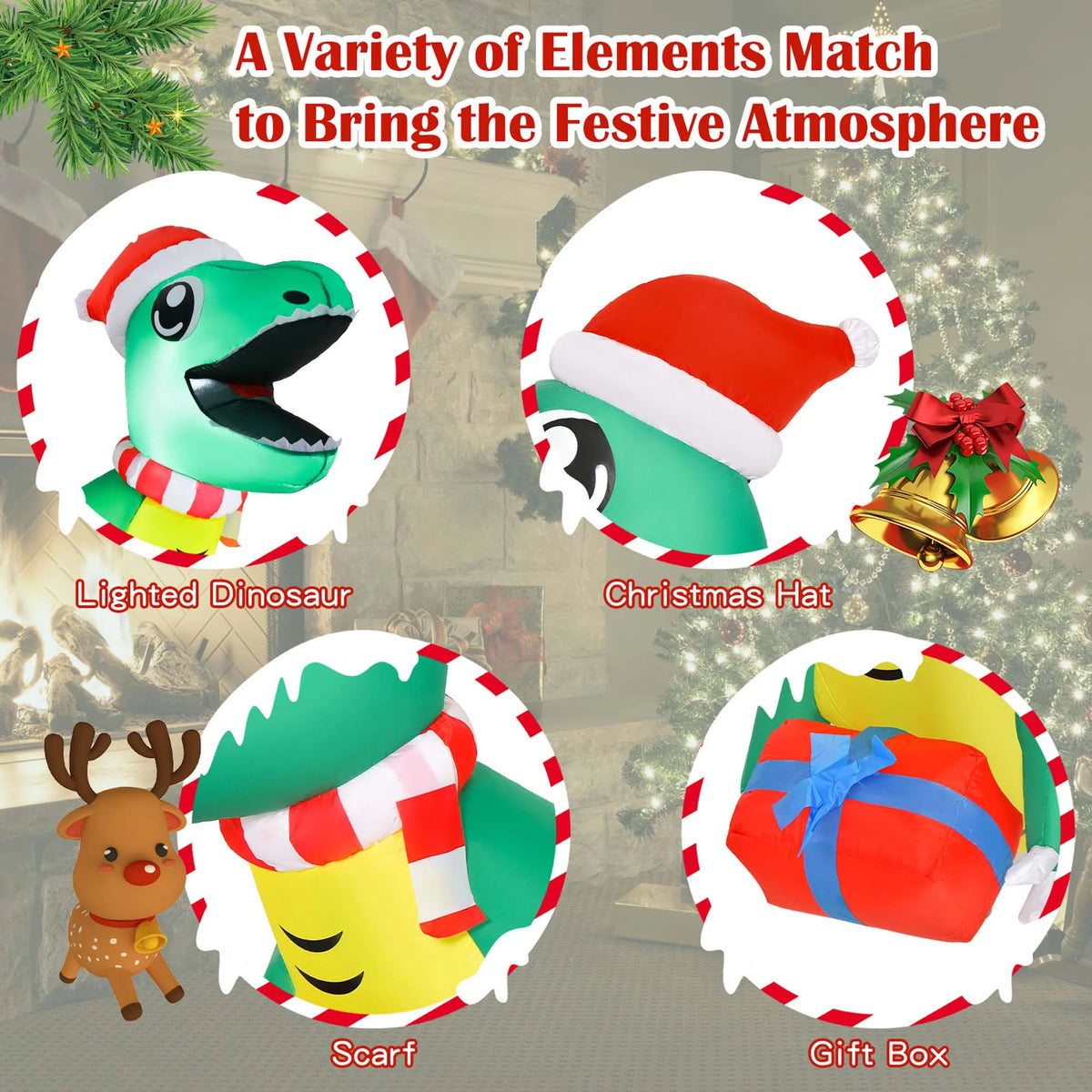 Christmas Inflatable Dinosaur Hanging Window Decoration A610084