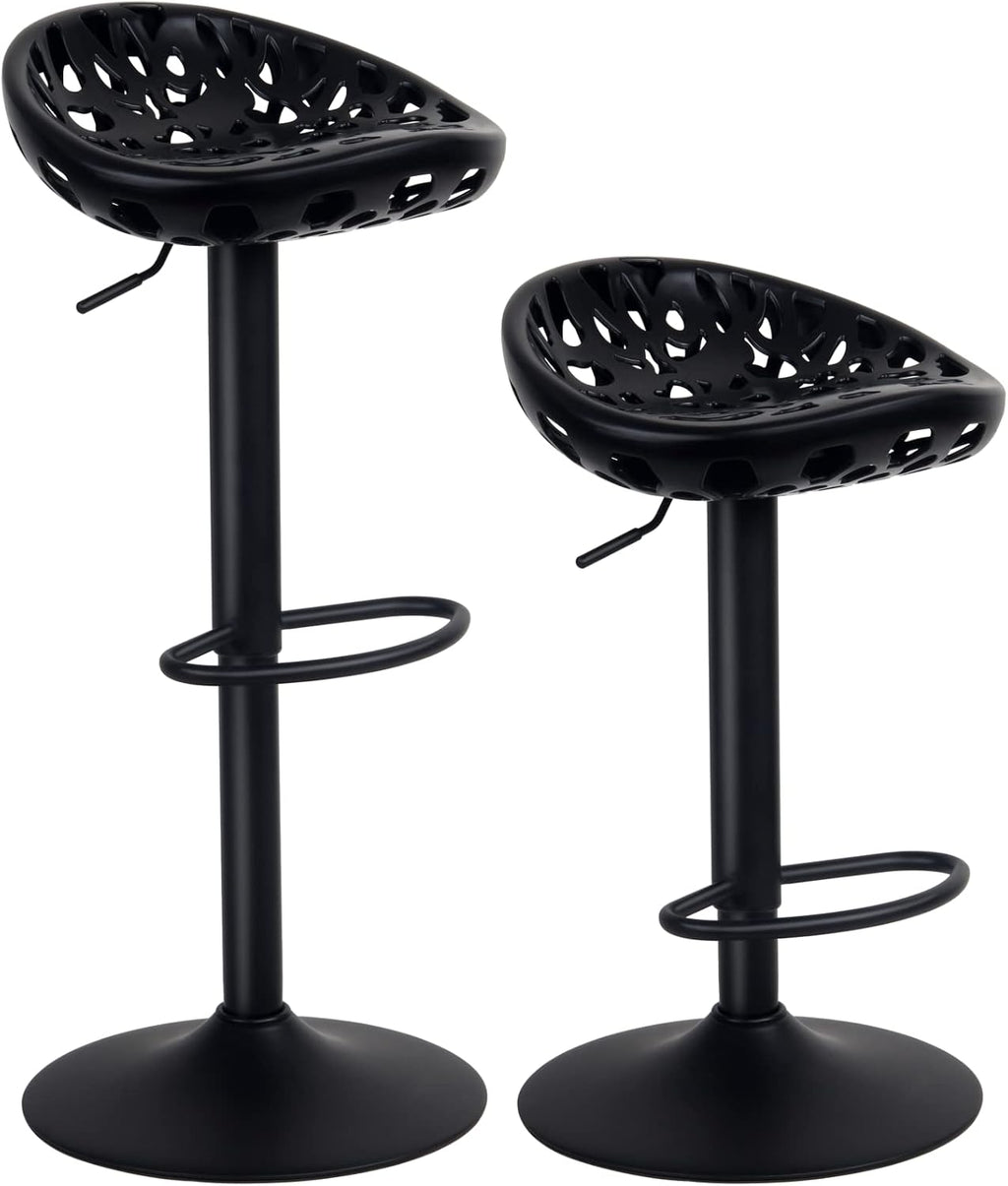 Black 360° Swivel Adjustable Metal Bar Stools Set of 2 T939645