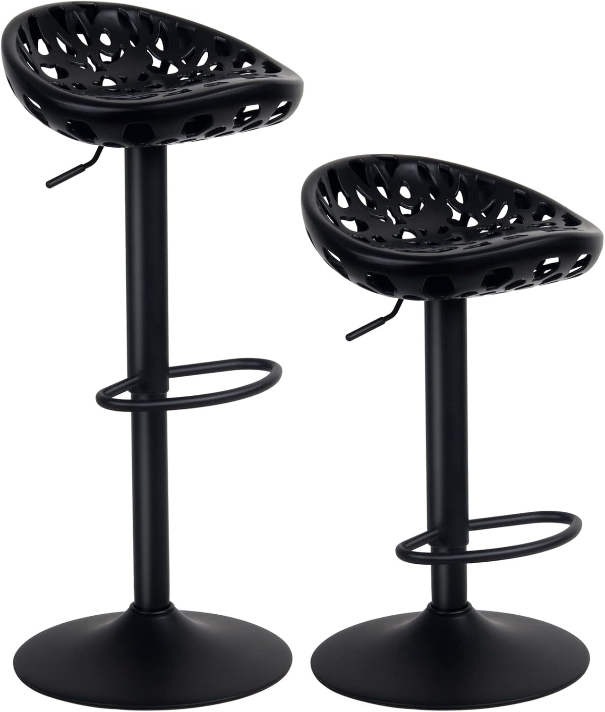 Black 360° Swivel Adjustable Metal Bar Stools Set of 2 T939645