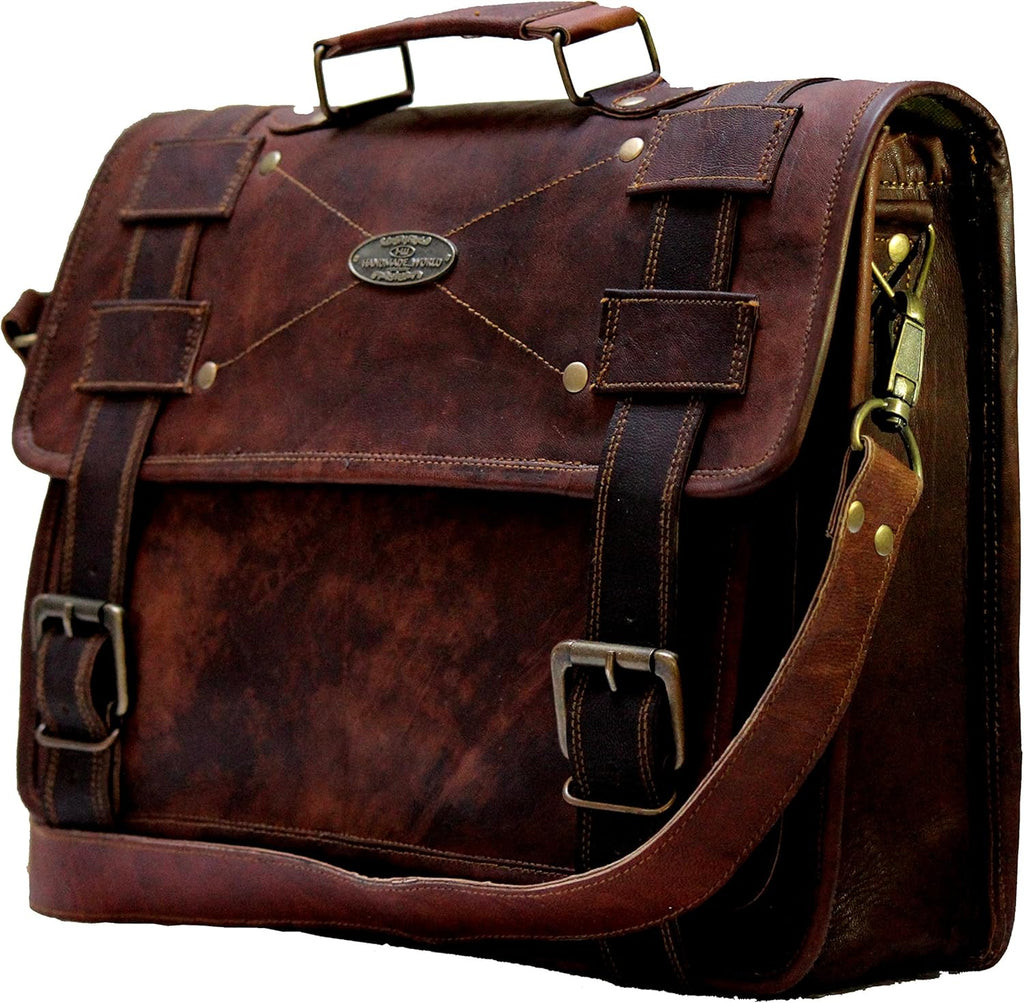 Vintage Brown Leather Laptop Messenger Bag (11 X 15) A97333