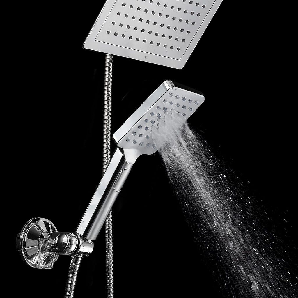 Chrome 9" Square Rainfall Shower Head / Handheld Combo, Pack of 2 C82499