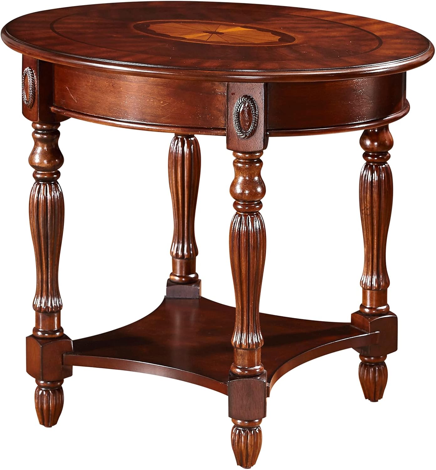 Walnut Solid Wood Semi-Circle Console Table with Drawer R620
