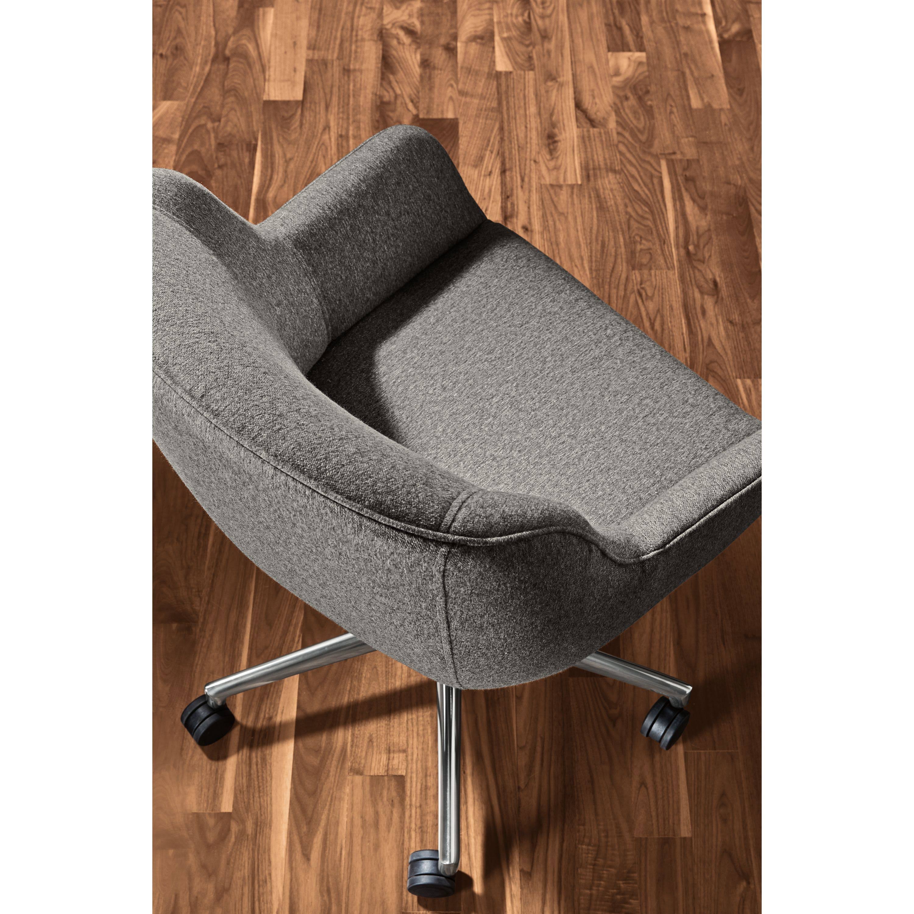 Rolling Office Chair in Flint Oatmeal Brown Grey Fabric Z55940