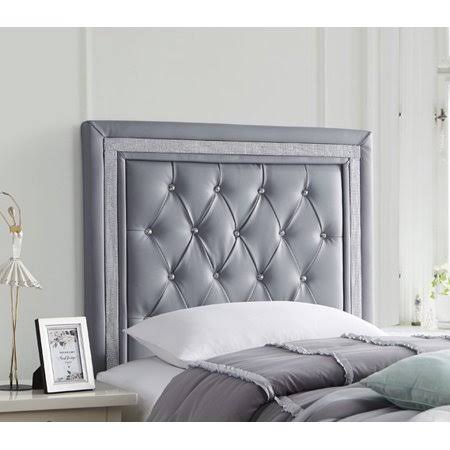 Alloy Headboard with Silver Crystal Border with Legs L674956