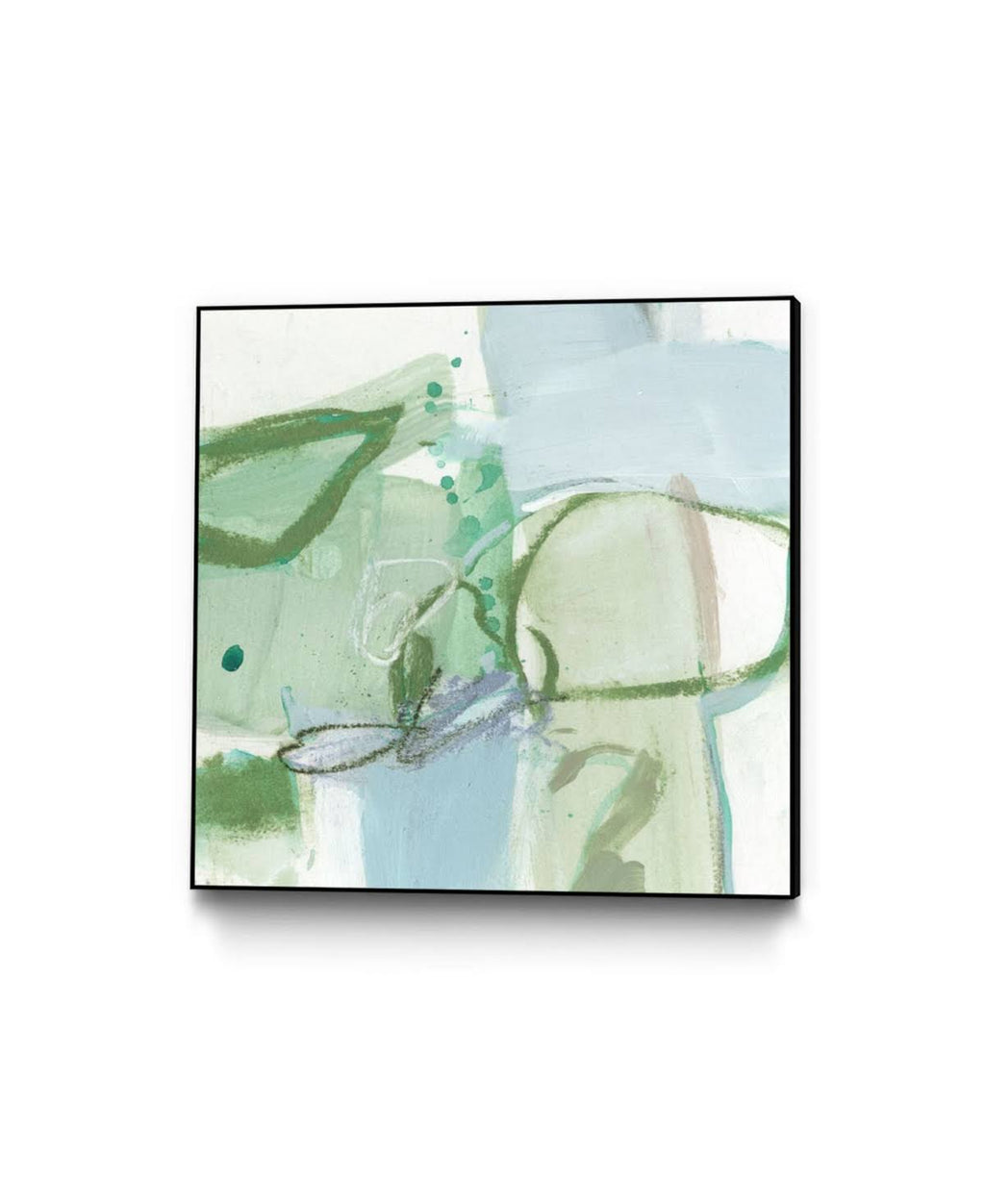 Olive Green Framed Canvas Art Block I96686