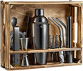 16-Piece Bar Tools Set with Wooden Stand and Velvet Carry Bag (Gold) E32833