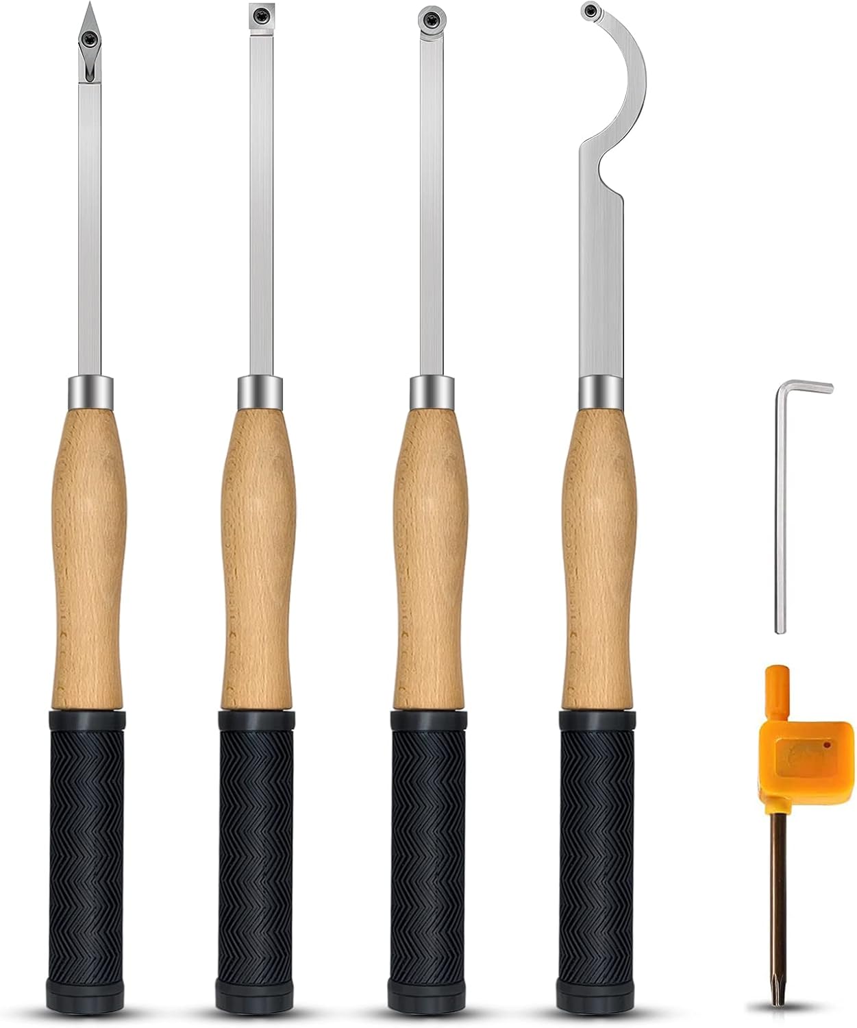 18.6inch Carbide Lathe Wood Turning Tools with Rougher Finisher Swan Neck Solid Handles T958533