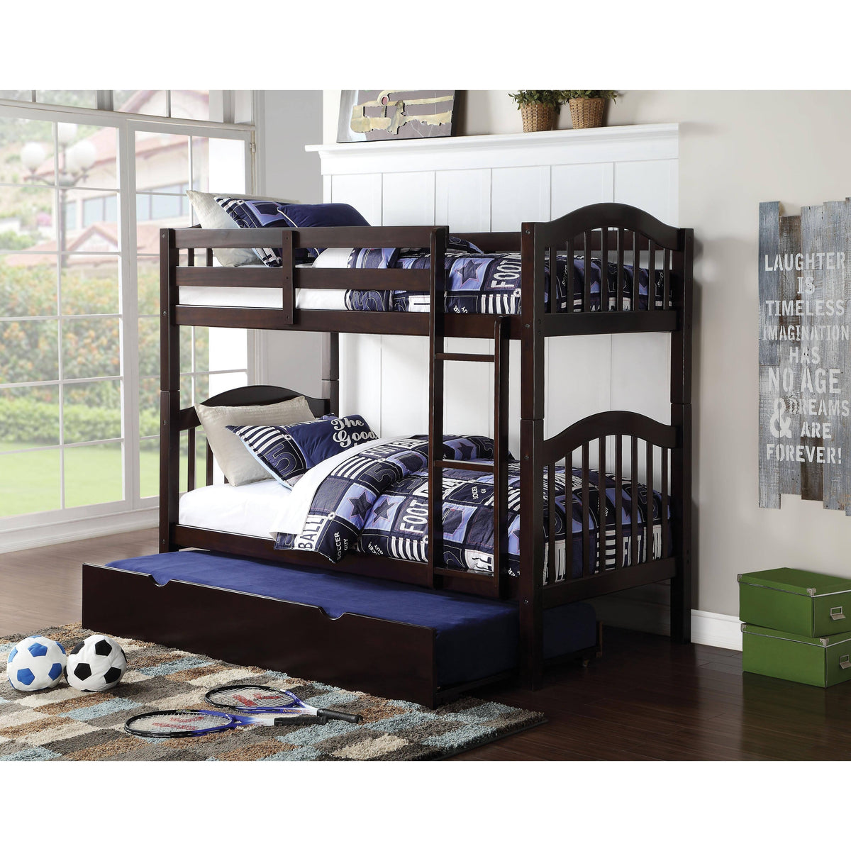 White Twin/Twin Bunk Bed F12419