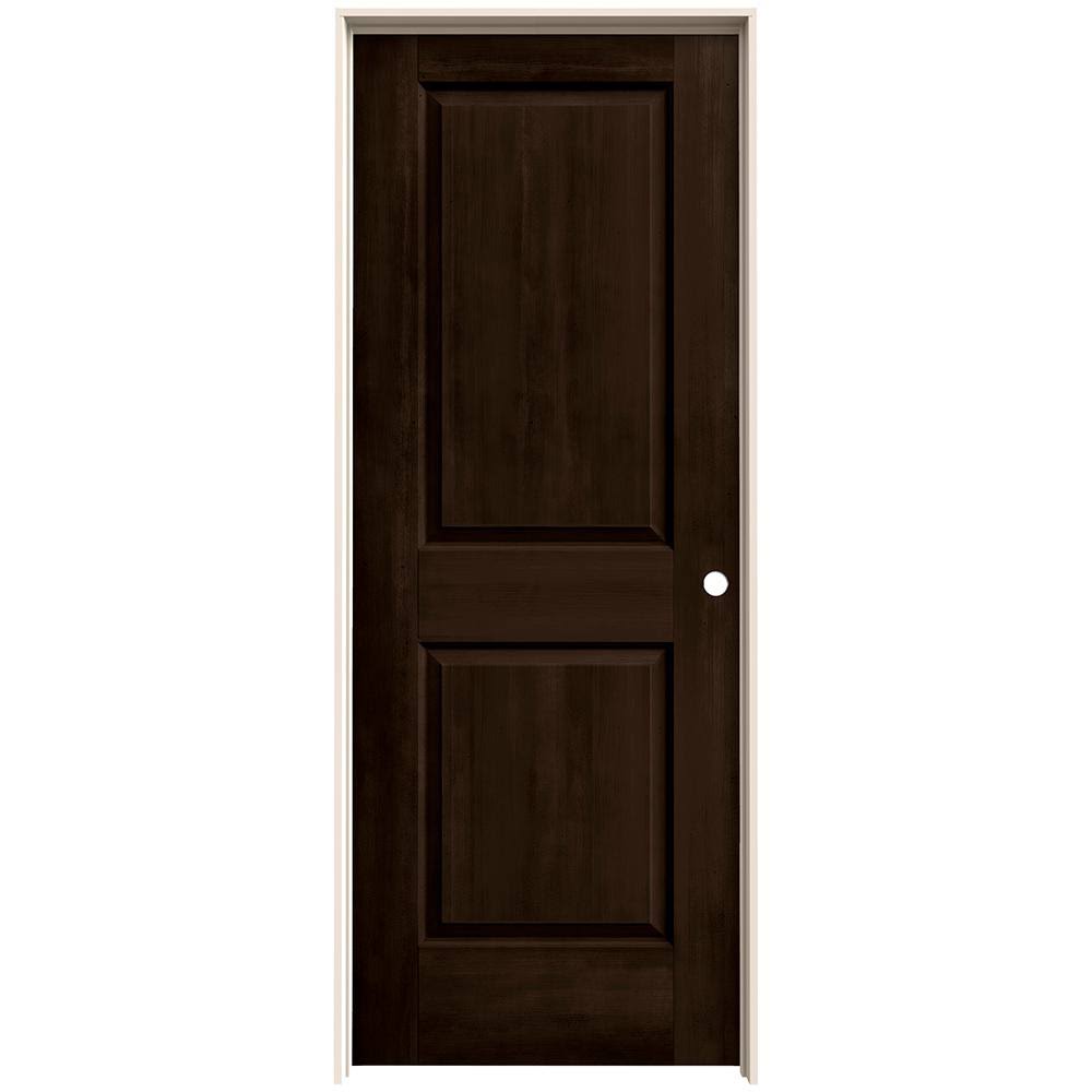 30 in. x 80 in. Espresso Stain Left-Hand Molded Composite MDF Single Prehung Interior Door S78155