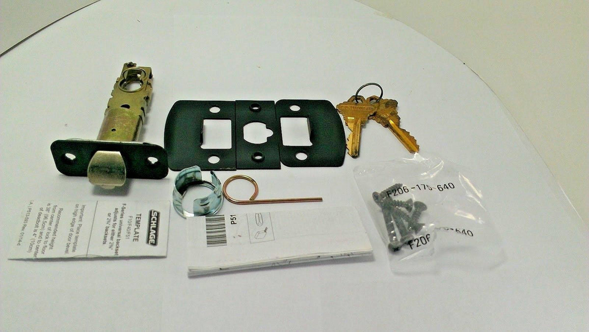 Champagne Camelot Rose Keyed Entry Lock with Latch and Strike, Aged Bronze Finish P9806