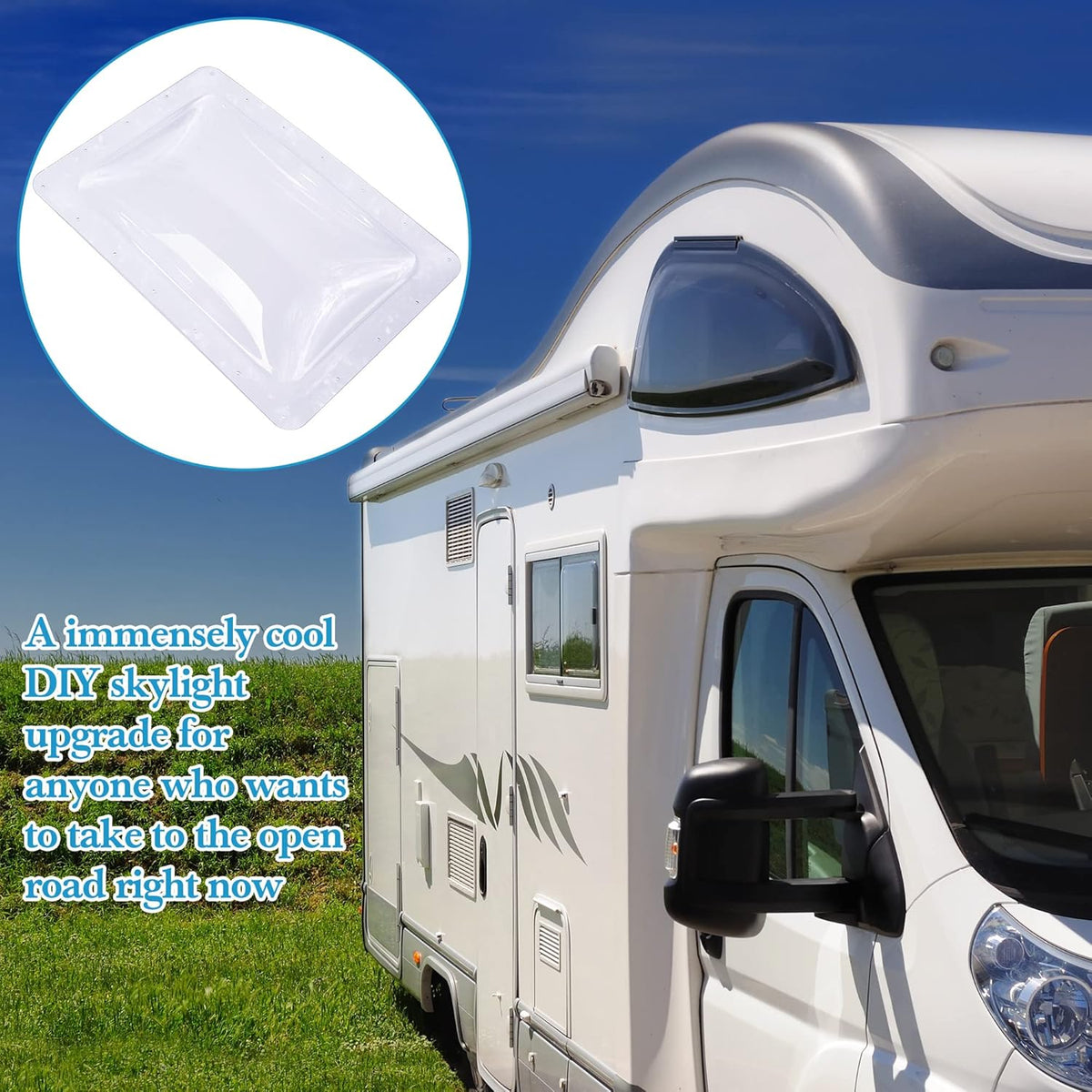 Transparent RV Skylight Kit 14 x 22 Inch ID, 18 x 26 Inch OD M5828