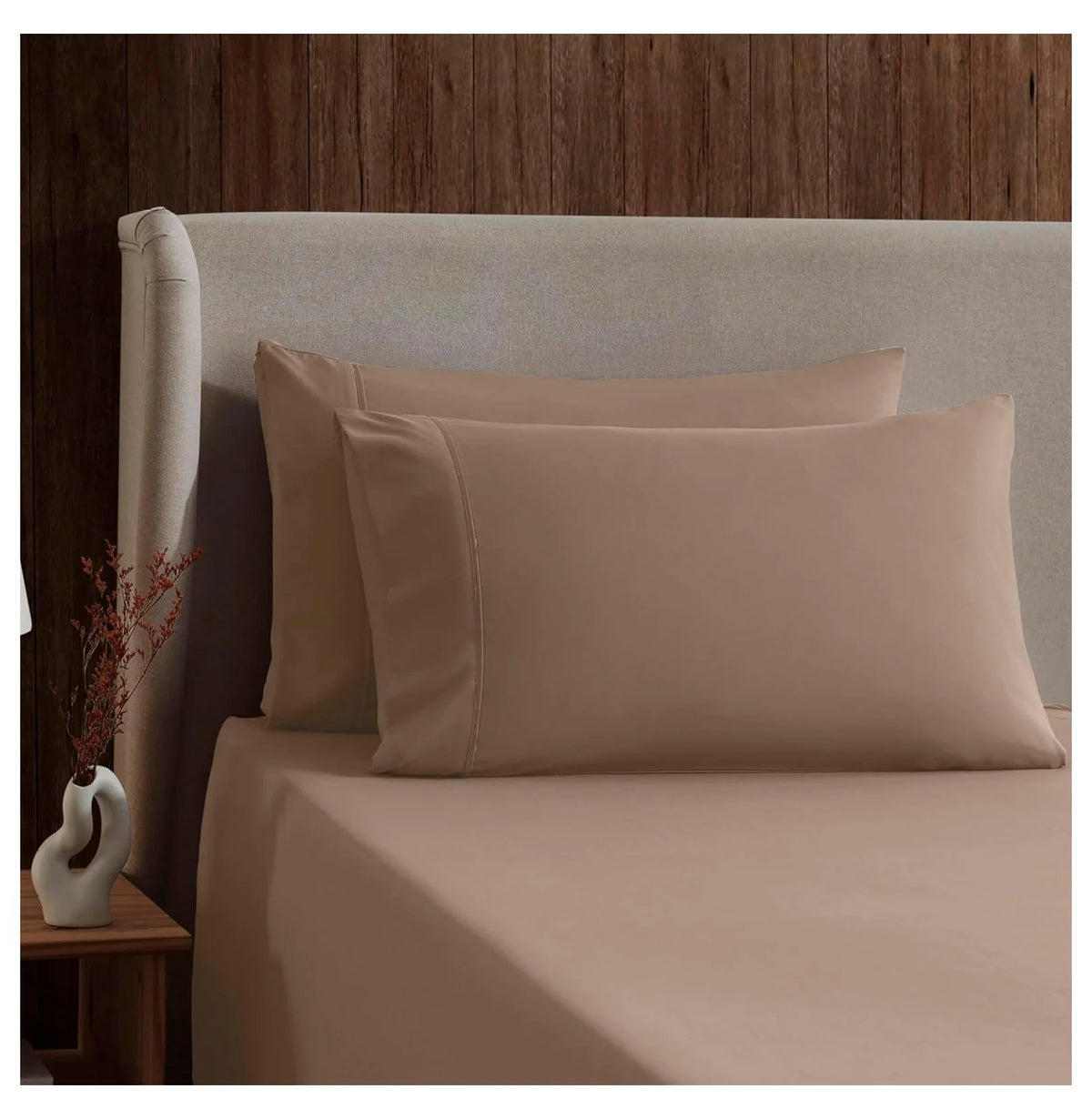 Twin 3 Piece Deep Pocket Bed Sheets Set with Fitted Sheet, Flat Sheet, Pillow Case S872