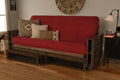Rustic Walnut Futon Set with Drawers, Full, Linen O111764