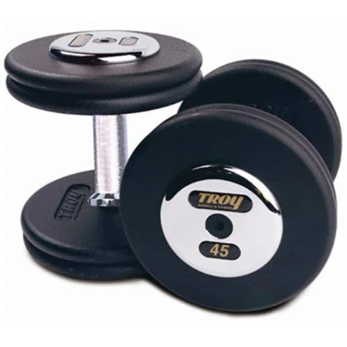 Black Pro-Style Cast Dumbbells, Chrome Endplates, 37.5 lbs., Sold as Pairs B895368