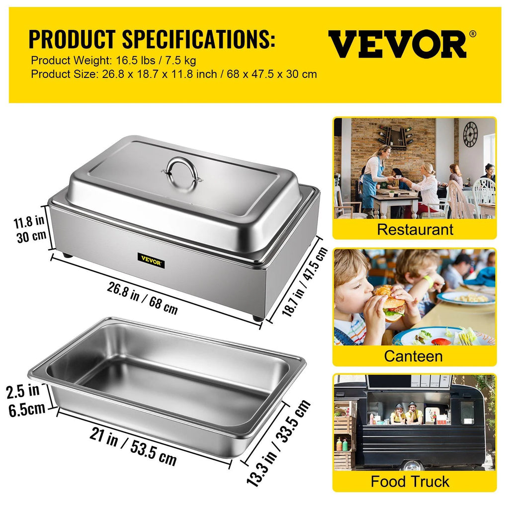 9.5 Quart Electric Stainless Steel Food Warmer P8469