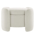 Ivory White Fabric Ottoman Accent Chair O66888
