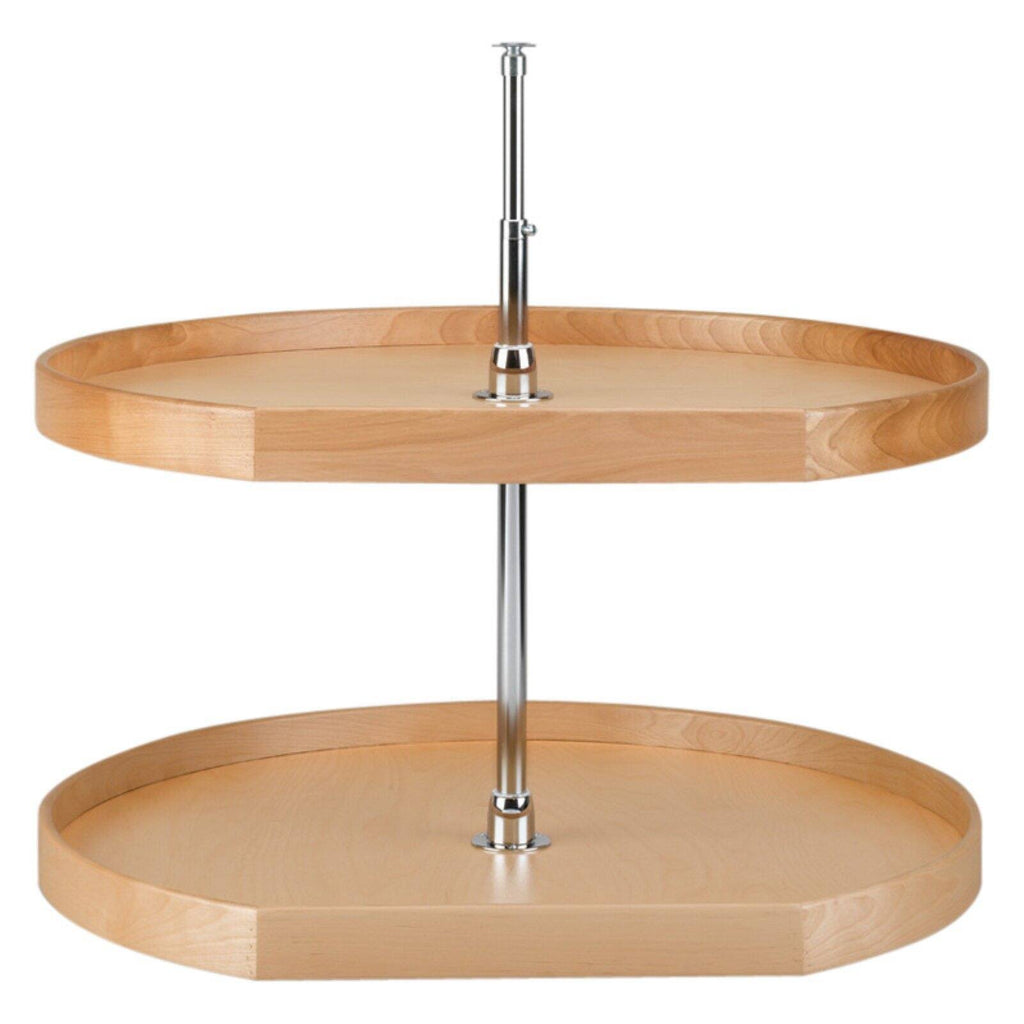 20 inch Natural Wood 2 Shelf Lazy Susan J32394