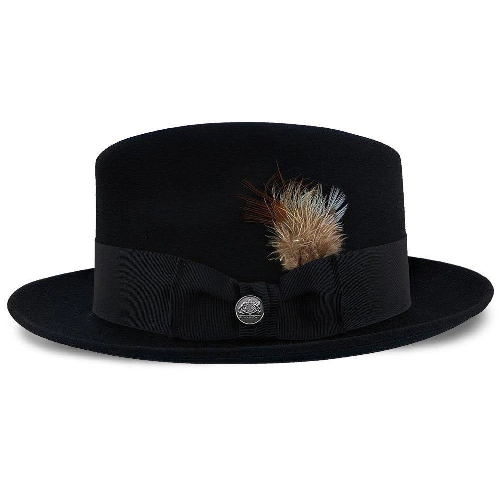 Black Fur Felt Fedora Hat V104097