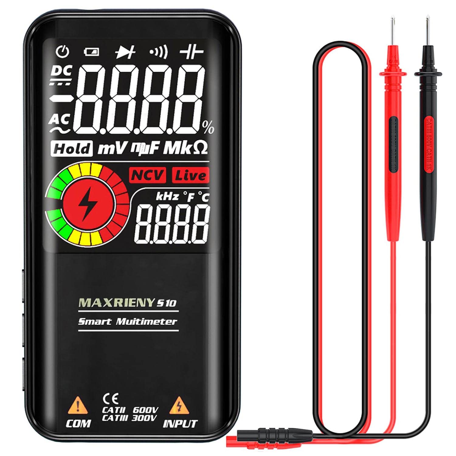 Rechargeable Smart Multimeter with EMF Detector, Pack of 2 I3615
