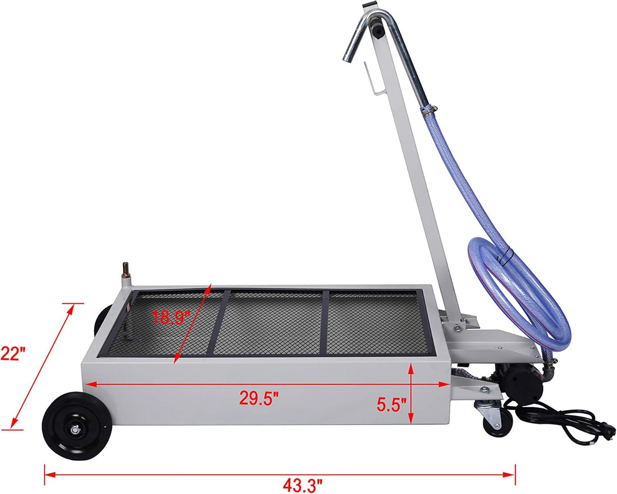 15 Gallon Low Profile Oil Drain Pan with Electric Pump U676096